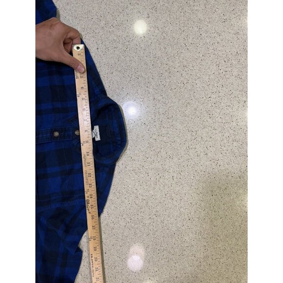 L.L. Bean Top Shirt Womens Sz Small Blue Plaid Flannel Button organic Cotton EUC - Picture 3 of 6